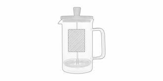 Presse à café en verre borosilicate 600ml Ivorie - Marquage Recto
