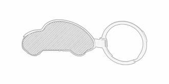 Porte-clés en métal en forme de voiture Derby - Marquage Recto