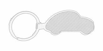 Porte-clés en métal en forme de voiture Derby - Marquage Verso