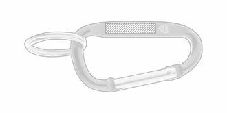 Porte-clés en métal avec mousqueton Galouna - Marquage Recto