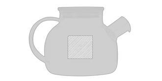 Théière transparent avec couvercle en bambou Tasse - Impression Droite