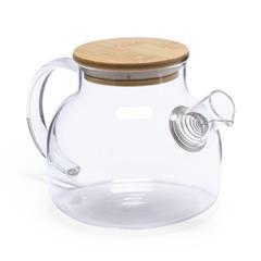 OBG PUB - Théière transparent avec couvercle en bambou Tasse