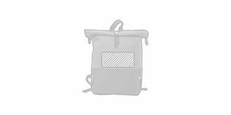 Sac à dos bicolore en matière RPET 300D Carnegie - Impression avant en haut