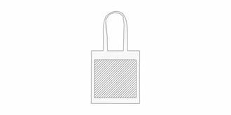 Tote bag en coton avec anses longues Chidel - Marquage Verso