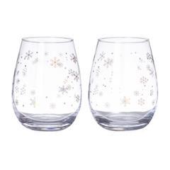 Ensemble de 2 verres avec motif flocon de neige Jo