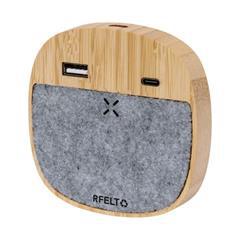 Chargeur sans fil avec boitier en bambou Emerson