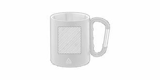 Mug isotherme à double paroi en acier Odisha - Impression Gauche