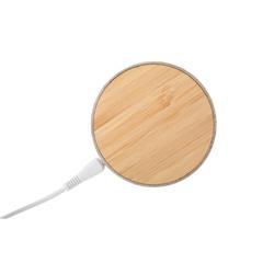 OBG PUB - Chargeur rapide sans fil en bambou forme rond Nowa