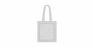 Tote bag en coton coloré à anses longues Kaiba - Marquage Verso