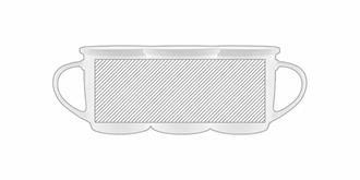 Mug en porcelaine avec sous-verre en bambou Tcha - Marquage autour