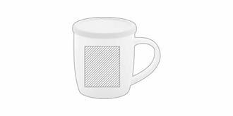 Mug en porcelaine avec sous-verre en bambou Tcha - Impression Gauche