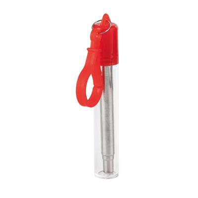 Kit de paille réutilisable acier inoxydable Zimbu Rouge
