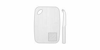 Service à fromage en bambou avec couteau Sikata - Marquage Recto