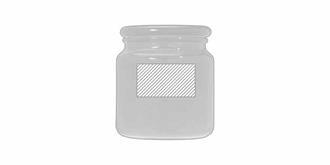 Bougie parfumée dans un pot en verre Trasty - Marquage Verso