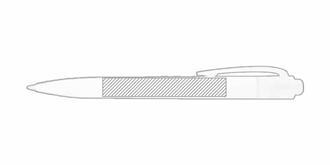 Stylo bille écologique en plastique recyclé Minky - Marquage sur le manche du stylo