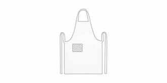 Tablier ajustable avec bretelle réglable Chef - Impression Droite