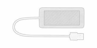 Hub USB 2.0 rectangulaire en bambou Naran - A l'avant