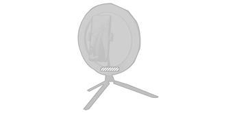 Trépied anneau lumineux en métal Kristine - Impression Bas