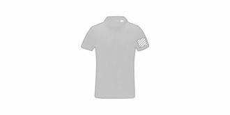 Polo homme en tissu léger à manches courtes Serein - Marquage manche gauche