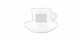Tasse à café avec soucoupe en céramique Isana - Marquage Recto