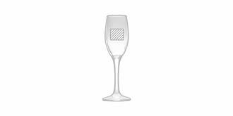 Flûte à champagne en verre fumé180 ml Tchin - Marquage Recto