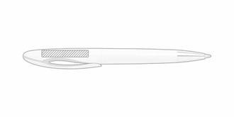 Stylo à encre bleue avec conception original Lunar - marquage gauche du clip