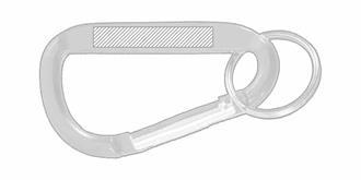 Porte-clés mousqueton en aluminium recyclé Chuk - A l'avant