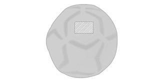 Ballon de foot bicolore en similicuir/PVC Dussek - Marquage Recto