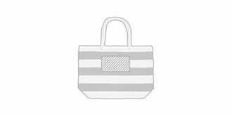 Sac de plage ou de shopping rayé en coton Raya - Marquage Verso