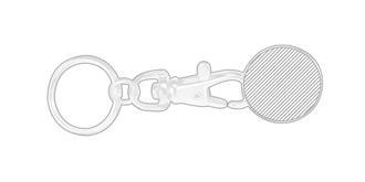 Porte-clés jeton de caddie métal mousqueton Rex - Marquage Verso