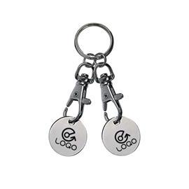 OBG.PUB - Porte-clés jeton de caddie métal mousqueton Rex Porte-clés jeton de caddie métal mousqueton Rex
