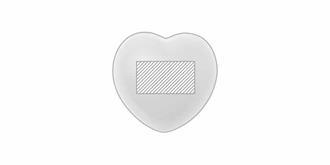 Balle antistress forme de cœur en mousse PU Heart - Marquage Recto