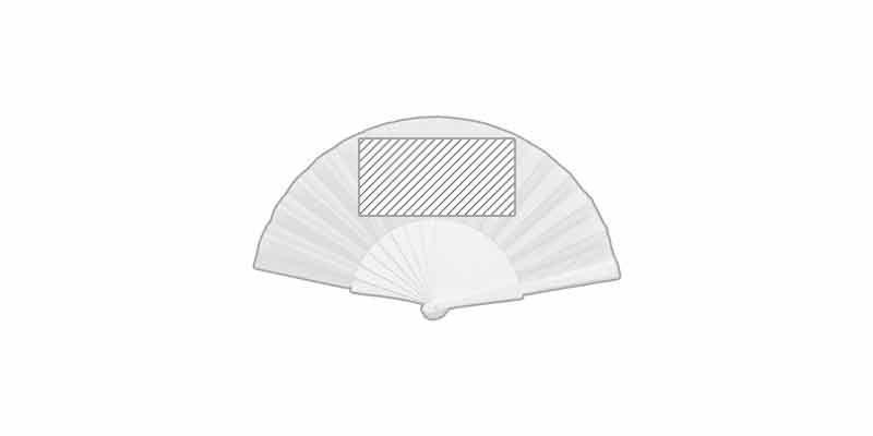 Éventail en polycoton coloré manche en bois Rive - Marquage Recto