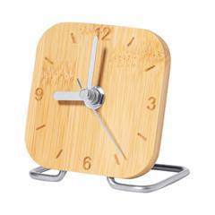 OBG PUB - Horloge de table en bambou et acier inox Lock