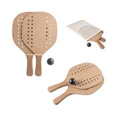 OBG PUB - Raquettes de plage en MDF avec balle incluse Typo