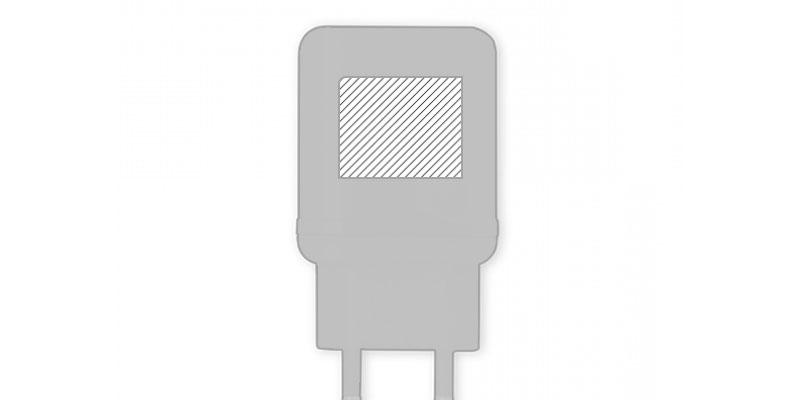 OBG.PUB - Chargeur USB 3'0 de 18 W en plastique ABS Lighty - Marquage Verso Chargeur USB 3'0 de 18 W en plastique ABS Lighty - Marquage Verso