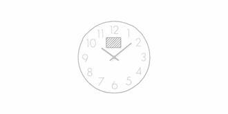Horloge murale en bois MDF et cadran blanc Rimka - Marquage Recto