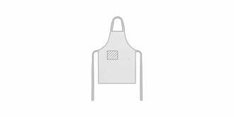 Tablier de cuisine robuste et durable en RPET Doma - impression en bas à droite