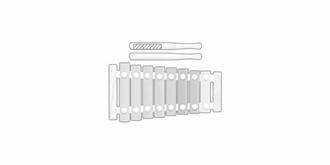 Xylophone avec socle et baguettes en bois Tatoum - impression sur le 2ème article