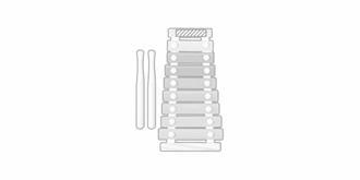 Xylophone avec socle et baguettes en bois Tatoum - Impression Haut