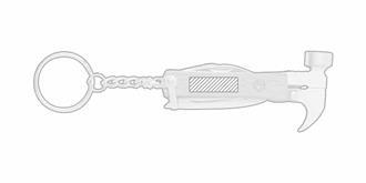 Porte-Clés pratique multifonction en acier Tongpa - Impression sur poignée