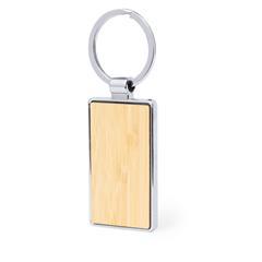 OBG PUB - Porte-clés élégant en bambou et métal chromé Exon