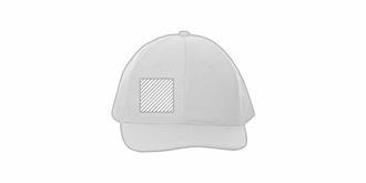 Casquette 6 panneaux en polyester RPET Mandiy - Impression Droite