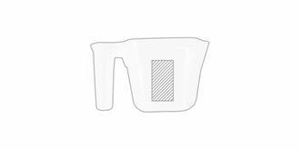 Carafe Mesureur en PP résistant transparent Taros - Marquage Recto