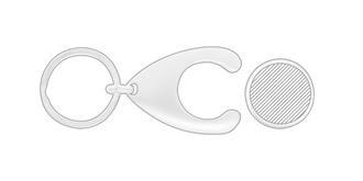 Porte-clés jeton de caddie simple Boras - Marquage Verso