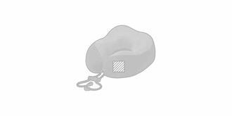 Coussin pratique et confortable en RPET Quatin - Marquage Recto