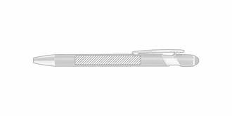 Stylo stylet pointeur en aluminium robuste Akadio - Impression Droite