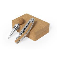 OBG PUB - Set Vin en liège avec accessoires en acier Boldi