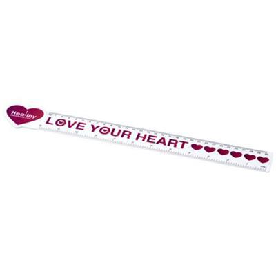 Règle plastique en forme de coeur Loki 30 cm Oya Blanc