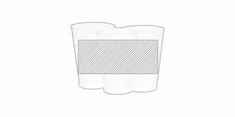 Verre souple et durable en plastique PP 400ml Croc - Marquage autour